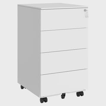 Mobiele Archiefkast op Wielen met 4 Lades en Slot - Metaal, Verzenden, Nieuw