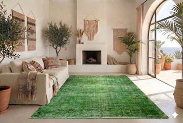 Groene vintage - Vloerkleed - 270 cm - 160 cm - met, Nieuw