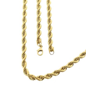 Gouden gedraaide schakelketting | 60 cm, Sieraden, Tassen en Uiterlijk, Kettingen, Ophalen of Verzenden, Gebruikt, Goud, Goud