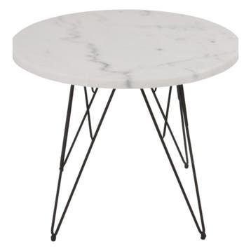 Marmer bijzettafel wit buiten Ø55cm, Ophalen of Verzenden, Nieuw