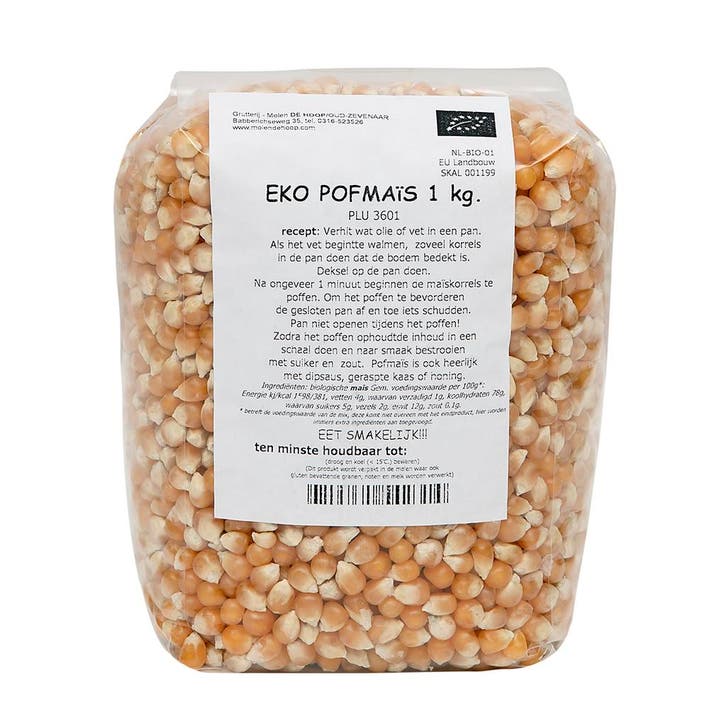 Molen de Hoop Pofmais Biologisch 1kg, Hobby en Vrije tijd, Taarten en Cupcakes maken, Nieuw, Verzenden