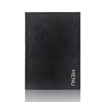 A4 Menumap voor 2 menukaarten - Zwart - Bedrukt met MENU...