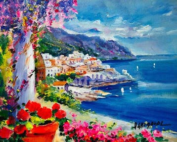 Alfredo Grimaldi (1950) - La terrazza nei giorni estivi