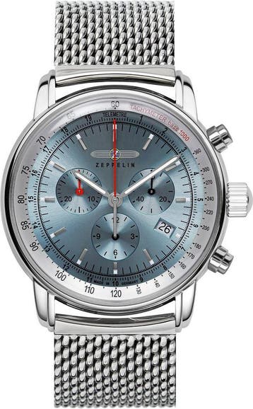 Zeppelin 8886M-3 LZ14 Marine chronograaf heren horloge, Overige merken, Staal, Verzenden, Polshorloge
