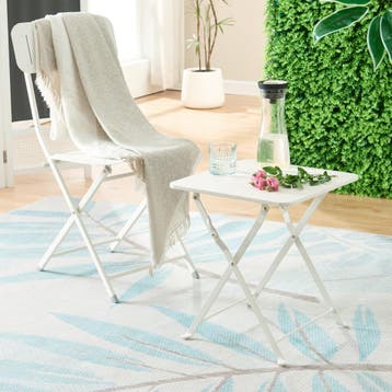 Tuintafel Vegårshei opvouwbaar 45x40x40 cm wit [en.casa], Verzenden, Nieuw