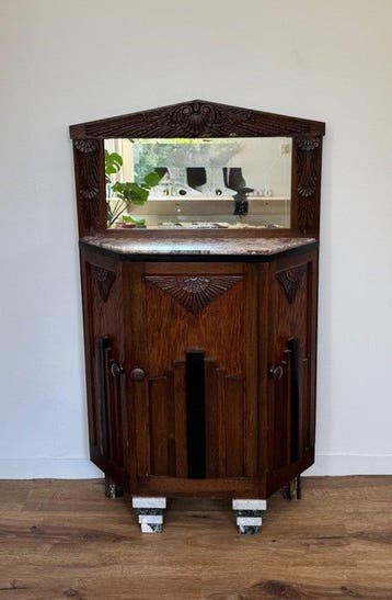 Kast - Hout, Marmer - Art deco kastje