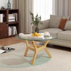 Nieuw: Ronde glazen salontafel - 80 cm met verstelbare poten, Verzenden, Nieuw, Glas