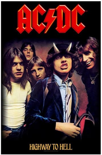 AC/DC - Highway to Hell Textielposter officiële merchandise, Ophalen of Verzenden, Nieuw, Poster, Artwork of Schilderij