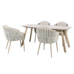 Manolo Eva dining tuinset 180x95xH75 cm 5 delig keramiek, Tuin en Terras, Ophalen of Verzenden, Nieuw