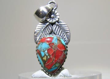 Coral Turquoise Matrix Hanger - Hoogte: 39 mm - Breedte: