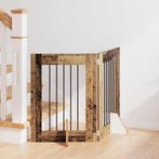 vidaXL Hondenhekje met standaards 2 pcs Oud hout 60 x 60 cm, Dieren en Toebehoren, Verzenden, Nieuw