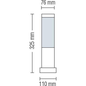 Tuin/Buitenlamp/Vloerlamp Rond Mat Chroom 32.5x7.6cm RVS, Staande lamp, Nieuw, Ophalen of Verzenden, Rvs