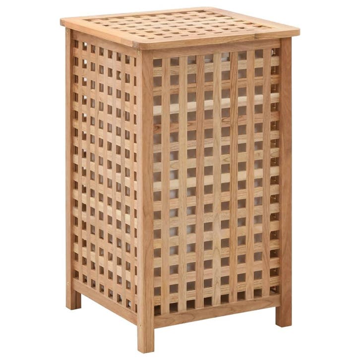 vidaXL Wasmand 39x39x65 cm massief walnotenhout, Tuin en Terras, Droogmolens en Wasrekken, Nieuw, Verzenden
