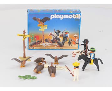 Playmobil 3748 Western: bandieten set OVP #9545 (grootspoor), Ophalen of Verzenden, Gebruikt