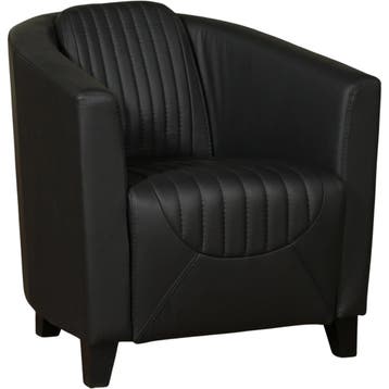 Leren fauteuil Press Special - Massif Nero (zwart) - Poten, Huis en Inrichting, Fauteuils, Nieuw, Ophalen of Verzenden, Eigentijds, Klassiek, Retro, Romantisch, Vintage