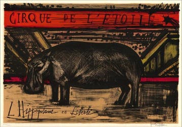 Bernard Buffet (1928-1999) - Le cirque : Lhippopotame en