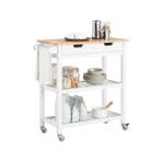 2dekans | SoBuy Keukentrolley - 89 x 46 x 22 cm - Wit, Ophalen of Verzenden, Zo goed als nieuw, Wit