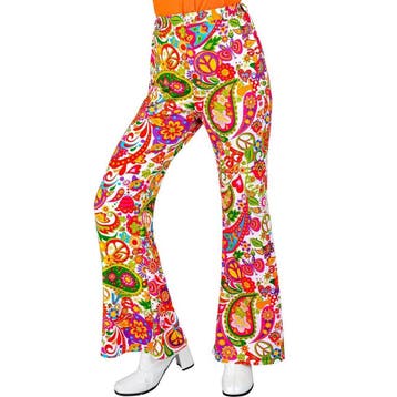 Flared Broek 60s Peace & Paisley Dames, Ophalen of Verzenden, Nieuw