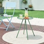 Tuintafel Fosen rond 55xØ42 cm groen [en.casa], Verzenden, Nieuw