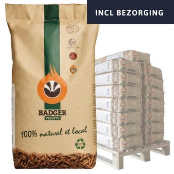 Badger Pellets (450 KG) - Enplus A1 - 100% Naaldhout - Incl, Ophalen of Verzenden
