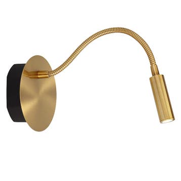 Gouden bedlamp modern, Jolijn, 2W, 3000K LED, met schakelaar, Ophalen of Verzenden, Nieuw, Metaal