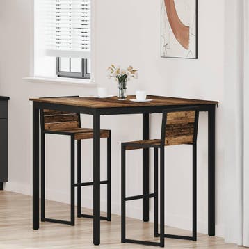 vidaXL Staande Bartafel Bewerkt hout Vierkant, Huis en Inrichting, Verzenden, Nieuw