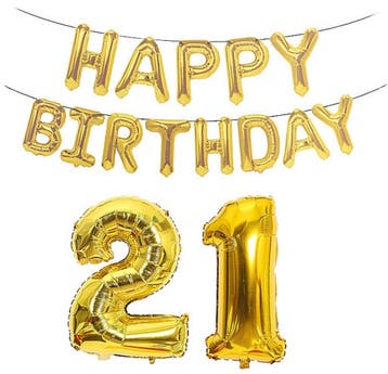 Happy 21 Birthday Queen set 5-delig, Verzenden, Nieuw, Versiering