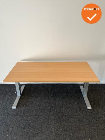 Actiforce - zit-sta bureau - zilvergrijs onderstel - 160x80, Werkplek, Ophalen of Verzenden, Gebruikt, Bureau