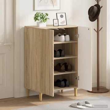 vidaXL Schoenenkast ARNHEM 59,5 x 39,5 x 90 cm Bewerkt hout, Verzenden, Nieuw