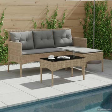 vidaXL Tuinbankenset 2 st poly rattan, Verzenden, Nieuw, Rotan, 2 zitplaatsen