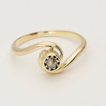 Ring - 14 karaat Geel goud - Diamant, Nieuw