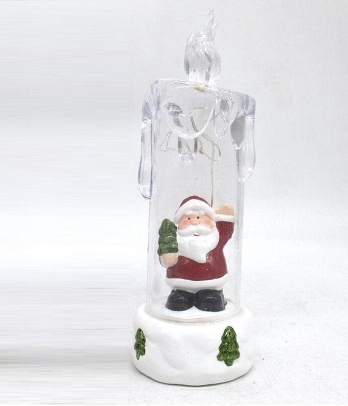 LED kaars met 4 leds - kerstman - 19 x 6 cm (Interieur), Diversen, Kerst, Nieuw, Verzenden