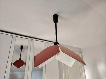 Large Italian Space Age - Hangende plafondlamp - Red & White