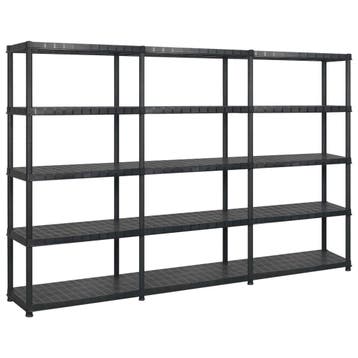 vidaXL Opbergrek 5-laags 274,5x45,7x185 cm kunststof zwart, Verzenden, Nieuw