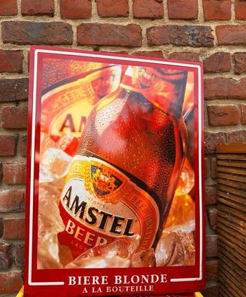 Amstel - Amstel Biere Blonde - Reclamebord - Metaal