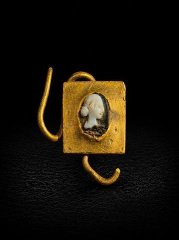 Oude Rome, Imperium Geel goud Broche - Cameo Broche