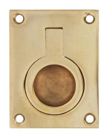 Intersteel Luikring recht 65mm x 49mm messing gelakt, Verzenden, Nieuw