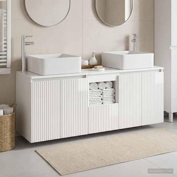 vidaXL Badkamerkastenset 3 st Hoogglans Wit 49,5 x 41 x 63, Verzenden, Nieuw