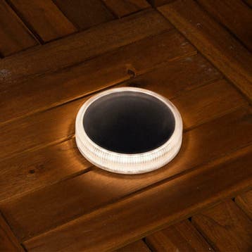 Solar grondspot Round met schemersensor – Helder Wit, Tuin en Terras, Kunststof, Verzenden, Minder dan 50 watt, Nieuw
