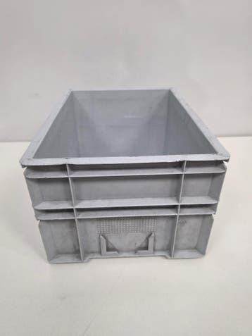 Stapelbak, 400x300x220 mm, euronorm, grijs kunststof,, Gebruikt, Minder dan 50 cm, Ophalen of Verzenden, Minder dan 40 cm