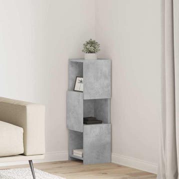 vidaXL Hoekkast 25,5x25x80cm Bewerkt hout Beton Grijs, Verzenden, Nieuw