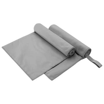 vidaXL Sporthanddoeken 2 st Donkergrijs 100 x 50 cm, Verzenden, Nieuw, Grijs