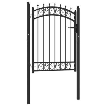 vidaXL Hekpoort EMMEN met stalen pinnen 103x109,5 cm zwart, Verzenden, Nieuw