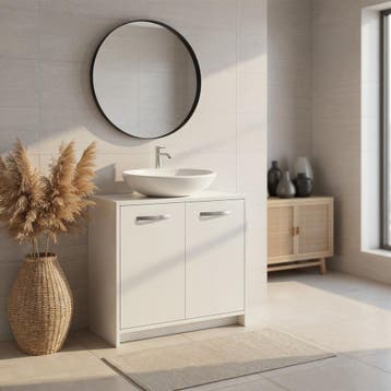 Wastafelonderkast Katalina, ruim, draagkracht 20 kg - wit, Huis en Inrichting, Badkamer | Badkamermeubels, Verzenden, Nieuw