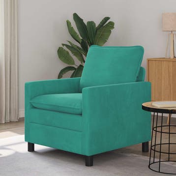 vidaXL Bank Turquoise 76 x 81 x 87,5 cm Fluweel, Huis en Inrichting, Verzenden, Nieuw, Stof, Minder dan 150 cm