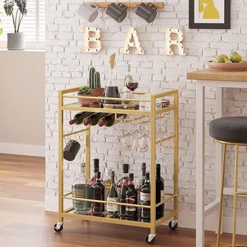 Hoppa! BC01BB031 Serveerwagen 60x33x83 cm van 59 voor 19, Huis en Inrichting, Tafels | Bijzettafels, Metaal of Aluminium, Nieuw