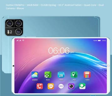 Zazitec PAD6Pro – 16GB RAM – 512GB Opslag – 10.1 Android, Ophalen of Verzenden, Nieuw