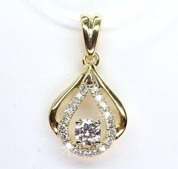 Zonder minimumprijs - Hanger - 18 karaat Geel goud - 0.18ct., Sieraden, Tassen en Uiterlijk