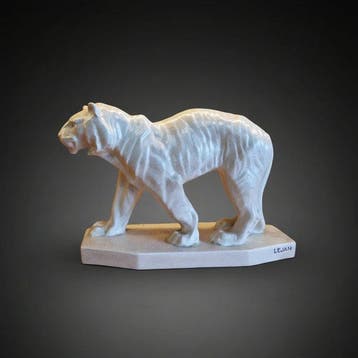 Beeldje - Tigre LEJAN Craquelé - Porselein, Glazuur,