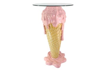 Bartafel ICE CREAM 105 cm met gehard vezelglas, roze beige -, Huis en Inrichting, Ophalen of Verzenden, Nieuw